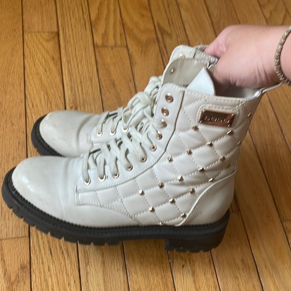 Bebe white boots